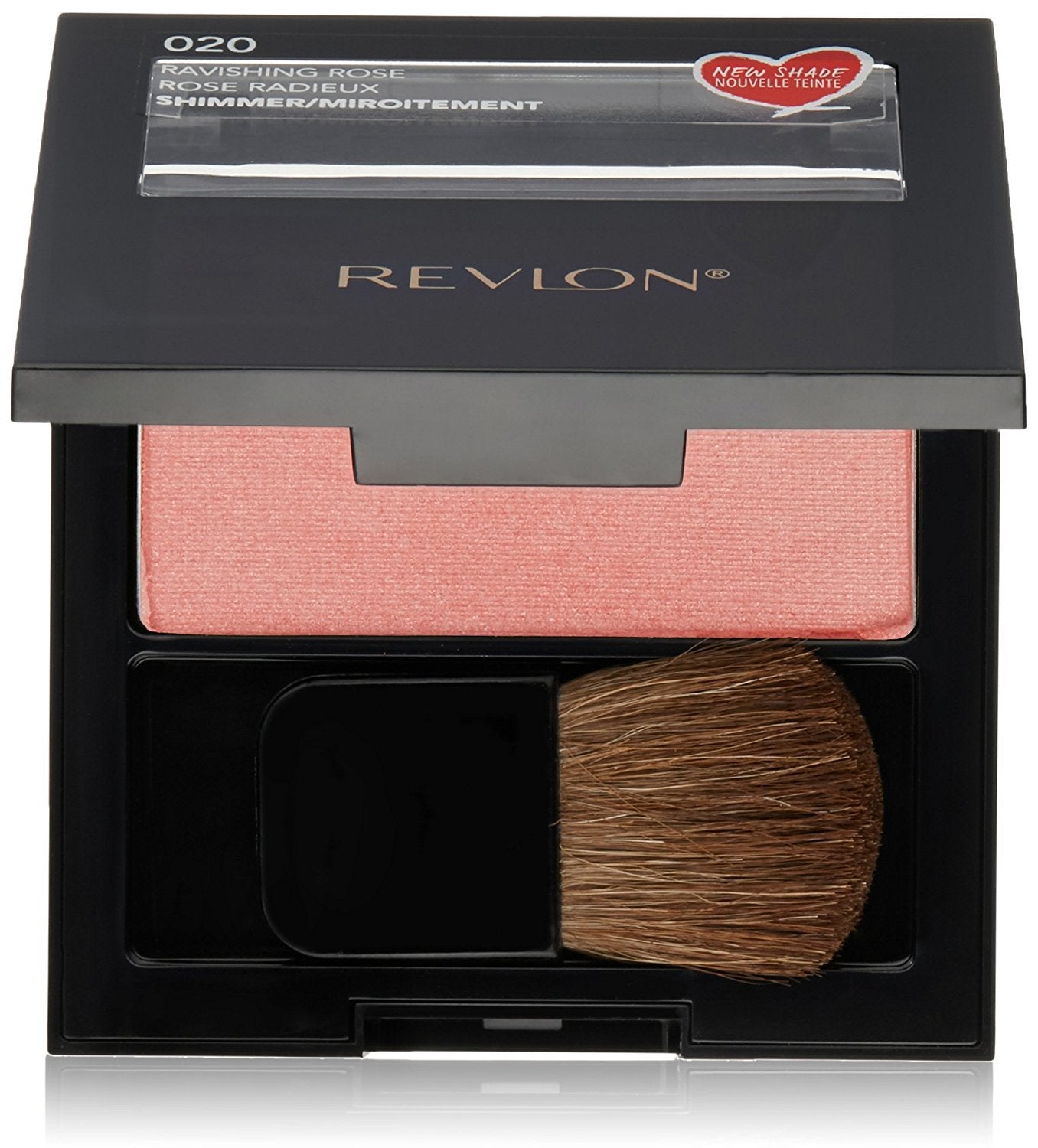 Revlon compact front view showing Ravishing Rose for easy storage and travel