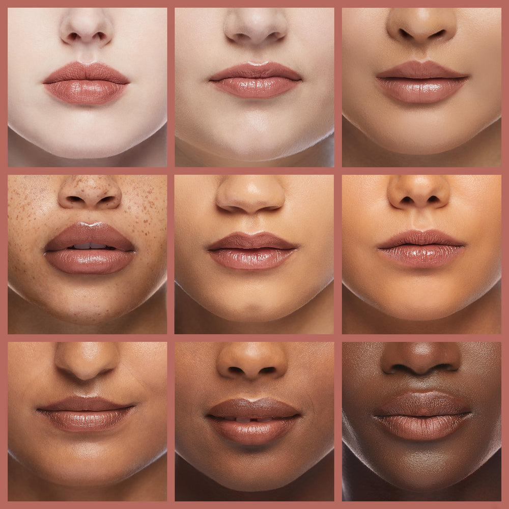 Revlon Rosy Future on model lips lifestyle shot showing hydrating high-shine benefit
