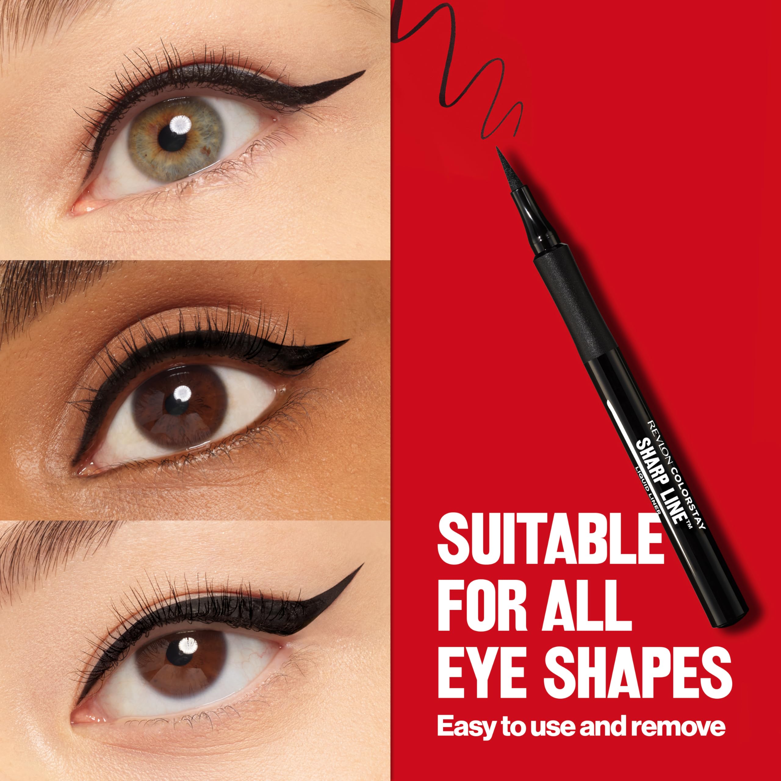 REVLON water droplets on liner demonstrating water resistance