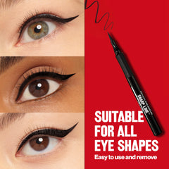 REVLON water droplets on liner demonstrating water resistance