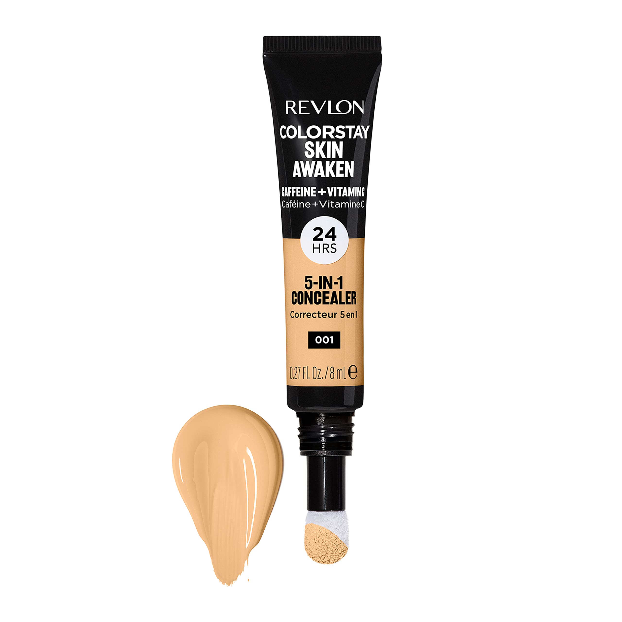 Revlon creamy concealer texture swipe illustrating smooth blendability and hydration