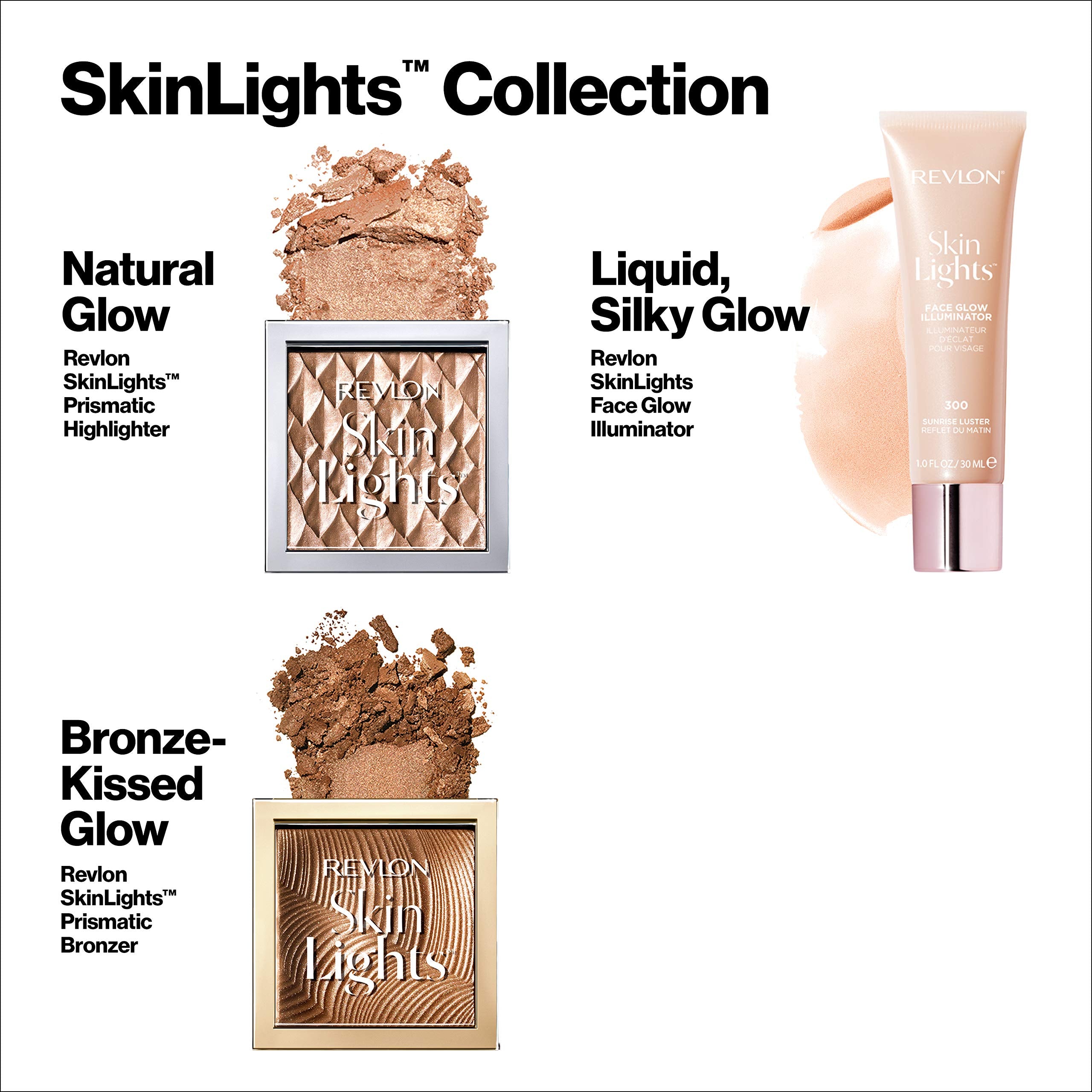 Revlon Skinlights bronzer next to a coin for scale signaling compact, travel-friendly size