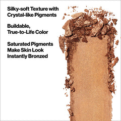 Revlon Skinlights bronzer swatch on arm displaying buildable translucent color payoff