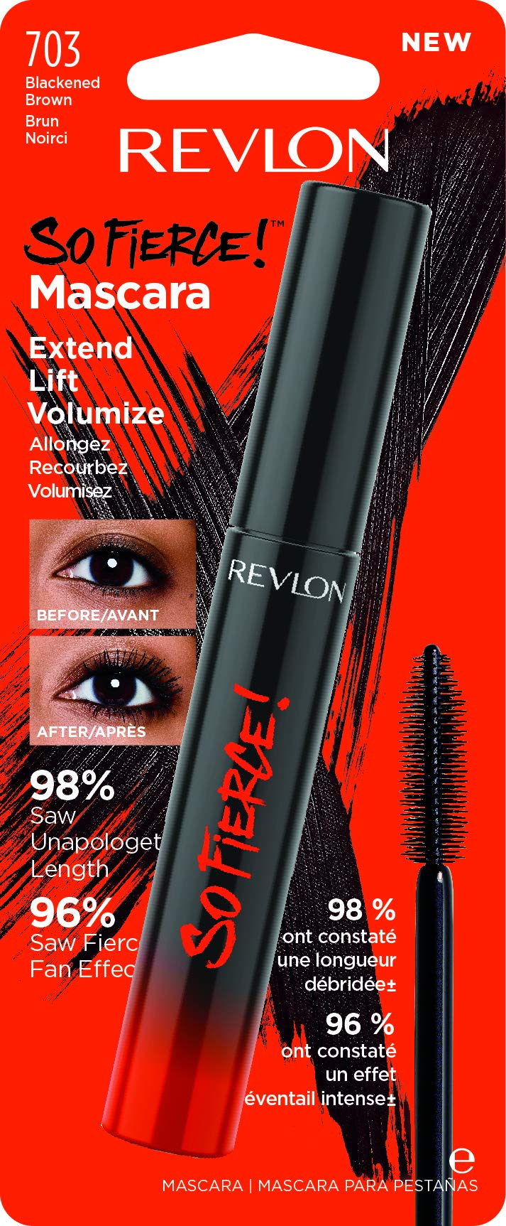 Revlon So Fierce applied in lifestyle scene by mirror giving lifted, defined lashes