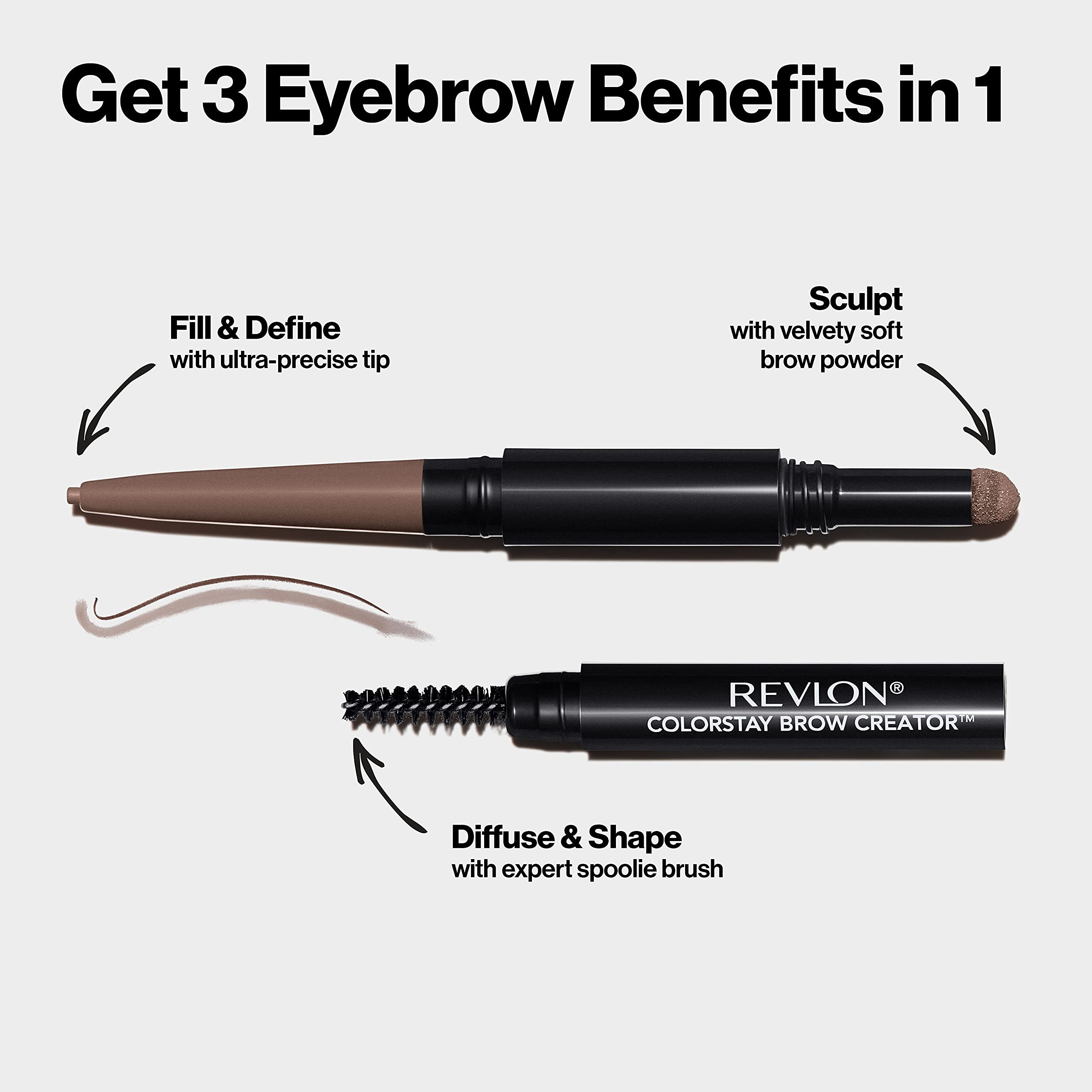 Revlon spoolie grooming action blending color and taming hairs