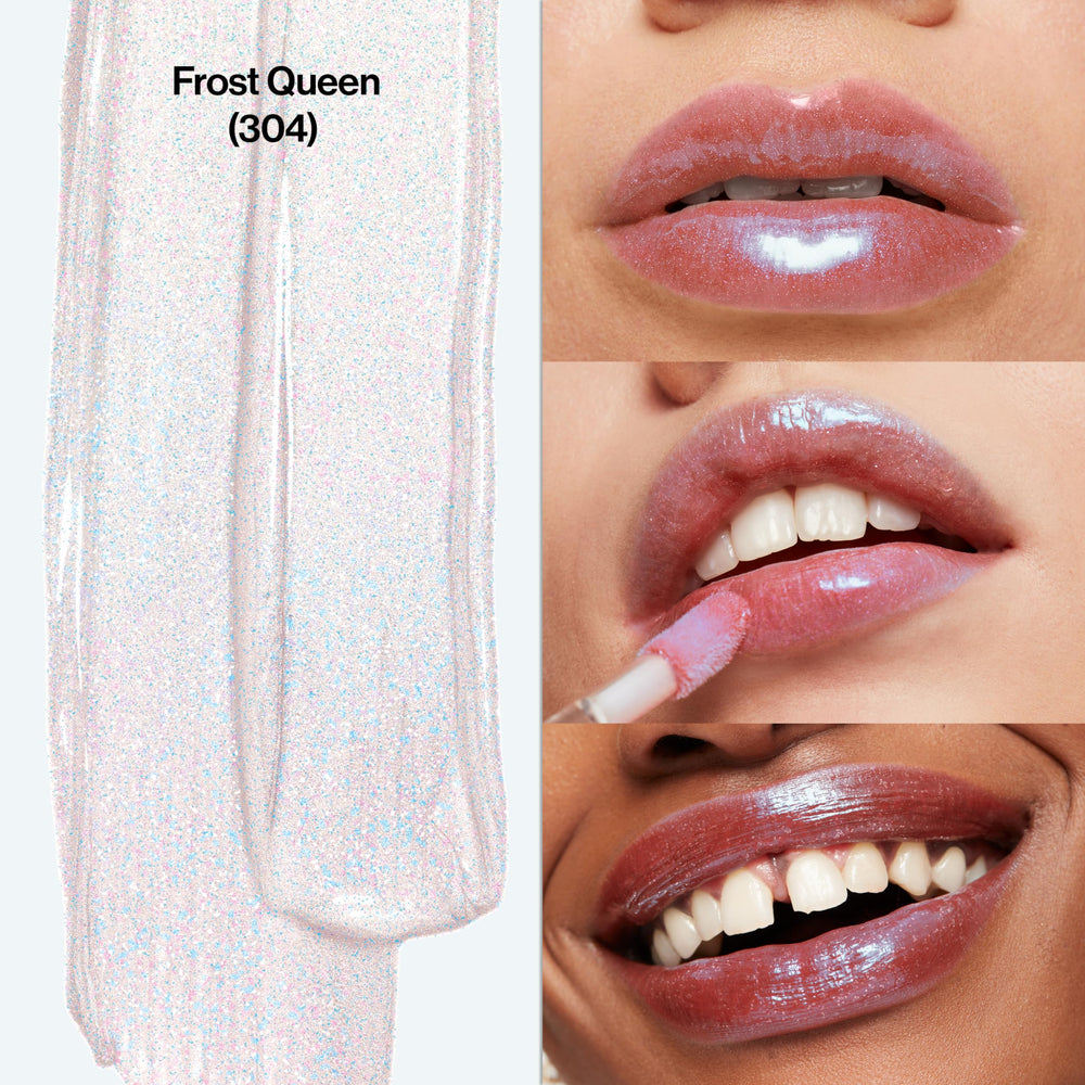 Revlon applicator detail with reservoir tip delivering generous glossy coverage