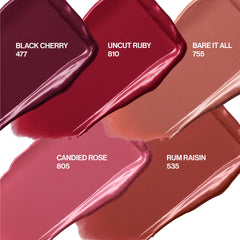 REVLON lipstick bullets lined up displaying shade range for easy selection