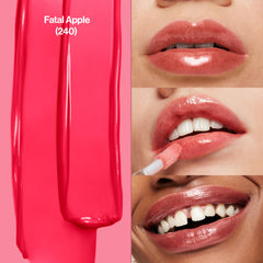 Revlon applicator closeup flooding lips with gloss for smooth even coverage