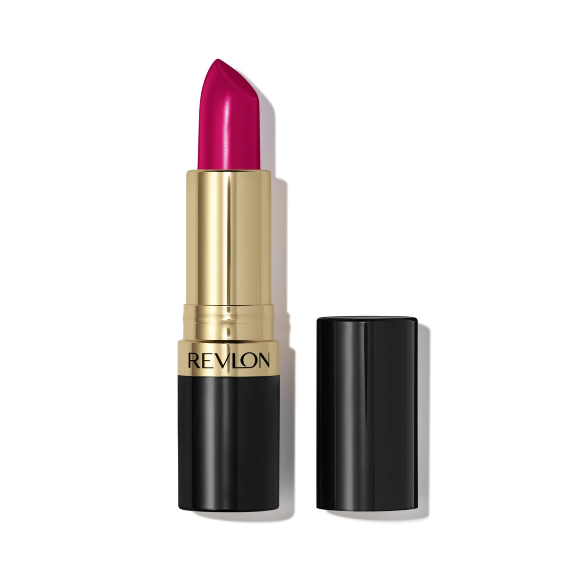 REVLON lipstick front packaging showing shade and elegant case benefits color accuracy