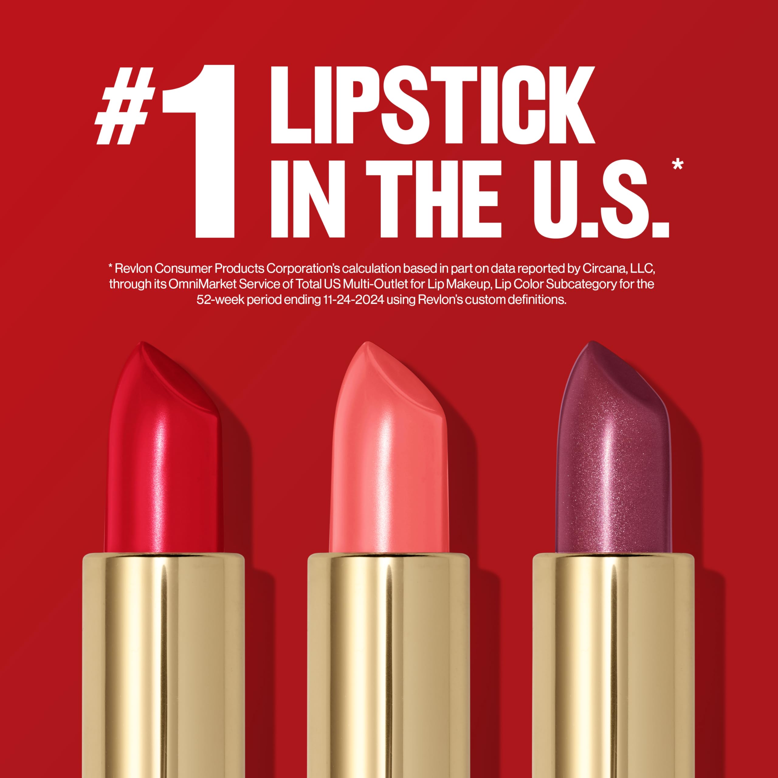 Revlon lipstick applied on lips demonstrating soft fuller-looking result