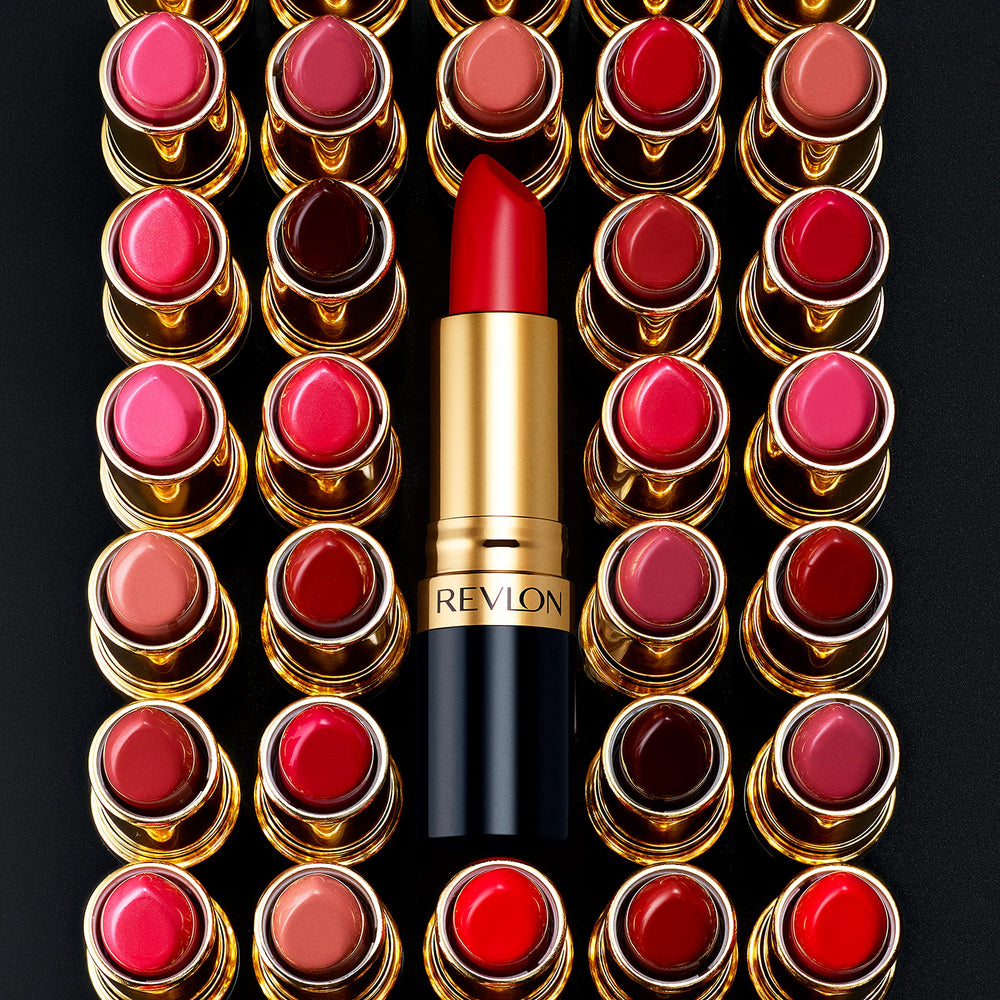 Revlon lipstick on lips in lifestyle photo showing wearable warm tan and polished look