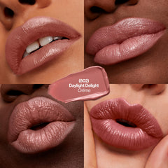 Revlon Super Lustrous open bullet showing 802 Daylight Delight creamy tip benefit: smooth glide