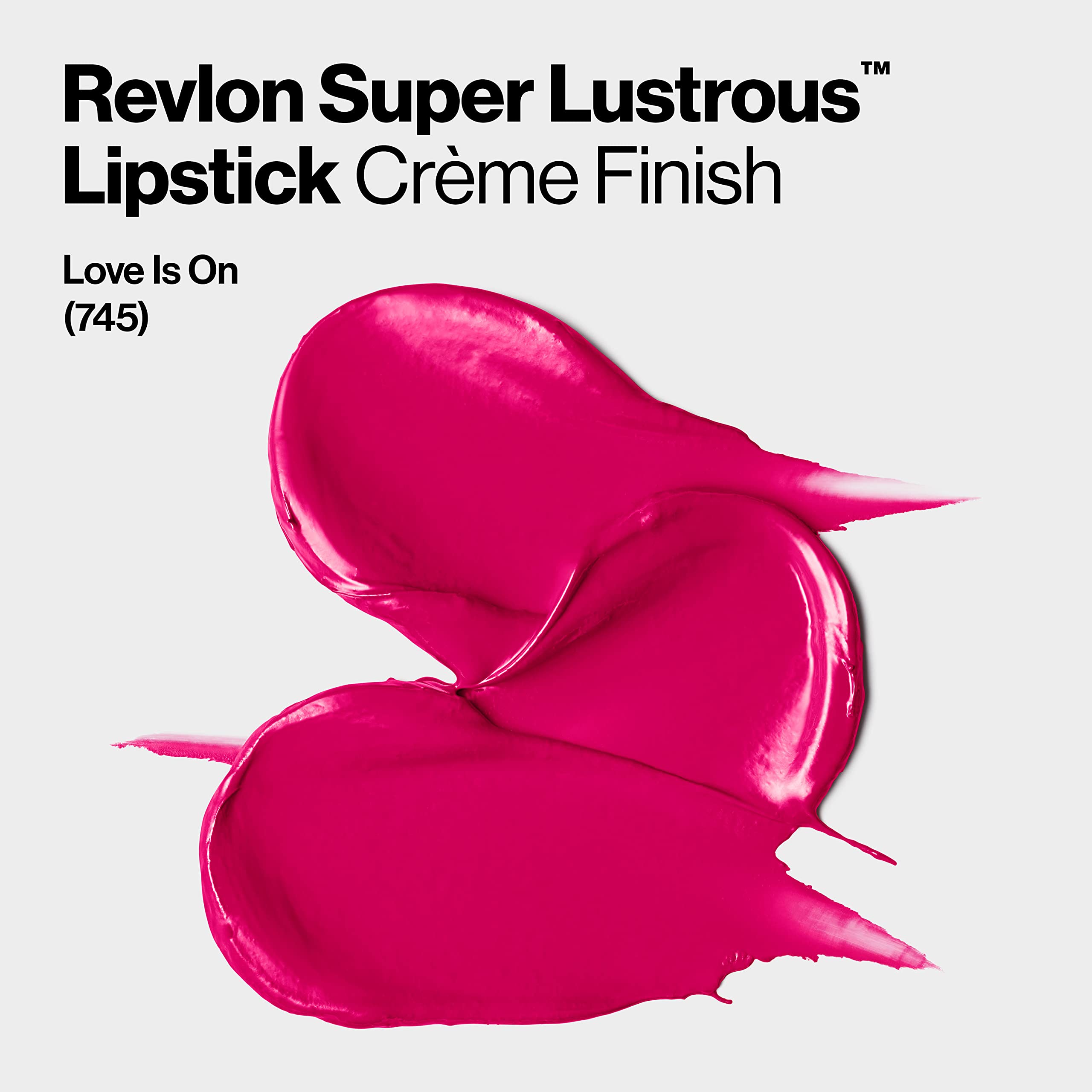 Revlon Super Lustrous packaging flatlay with features list highlighting conditioning formula benefit