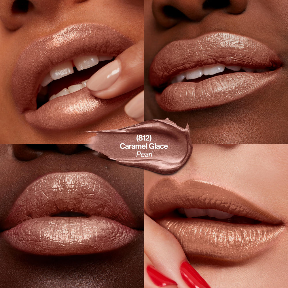Revlon Super Lustrous swatch on arm demonstrating true Caramel Glace pigmentation