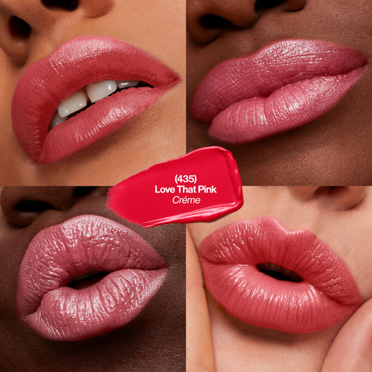 Revlon lipstick applied to lips demonstrating creamy pigmentation and smooth wear