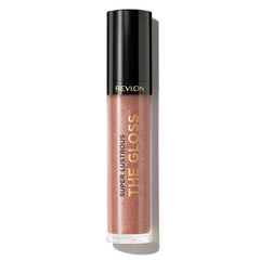 REVLON gloss tube front view showing rosy shine and travel-ready size