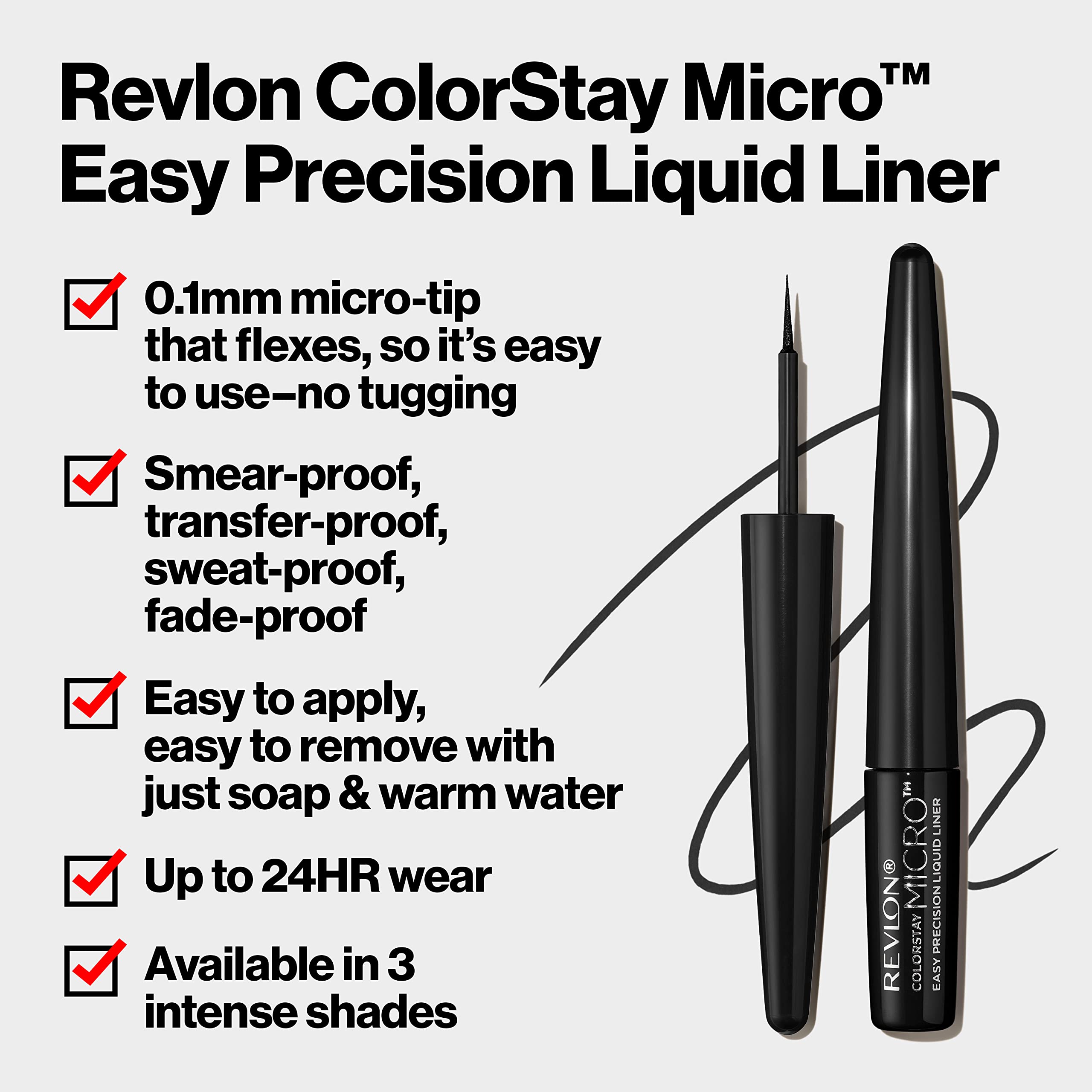 REVLON swab stroke swatch showing rich blackout pigment and smooth even coverage