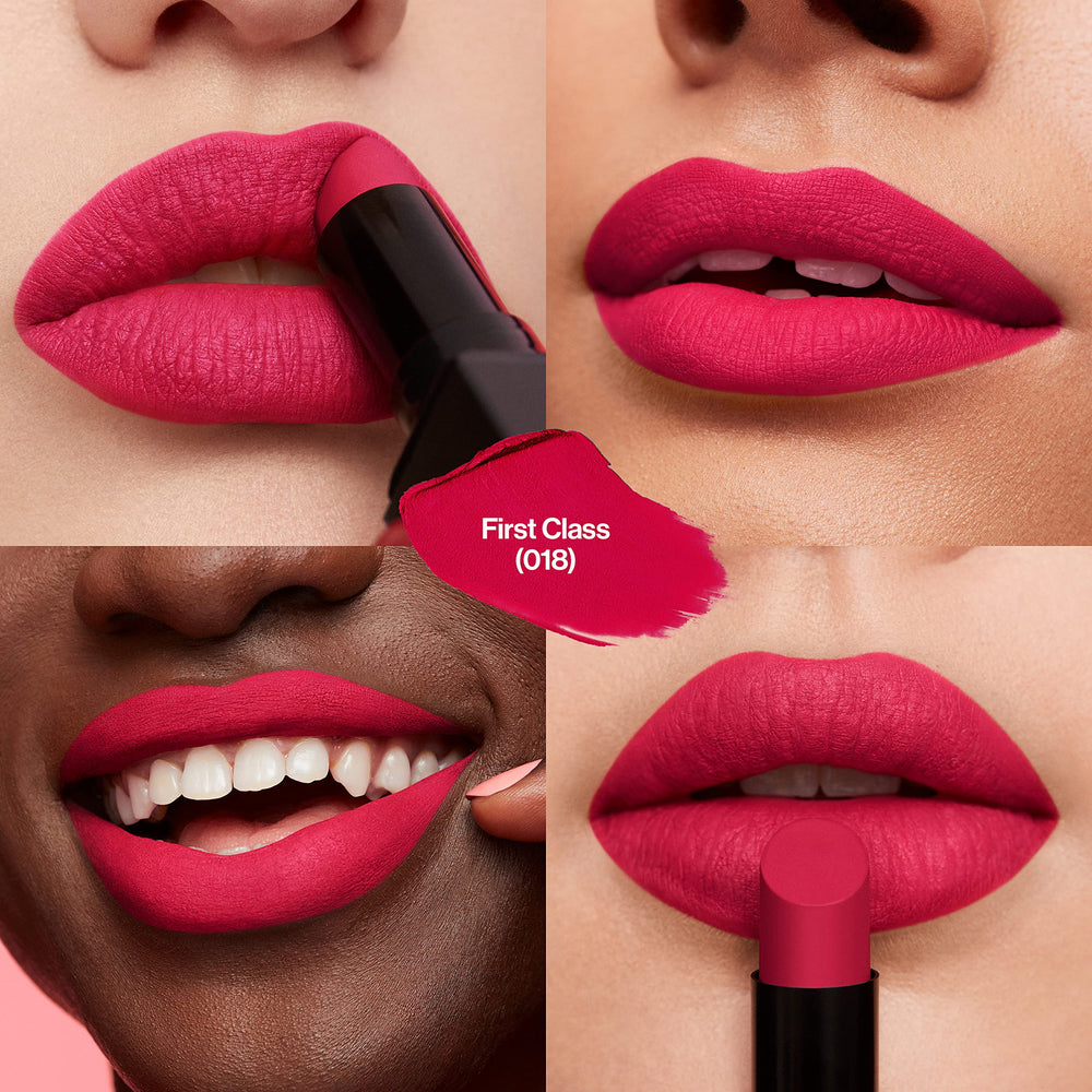 Revlon swatch of shade 018 First Class showing opaque color payoff
