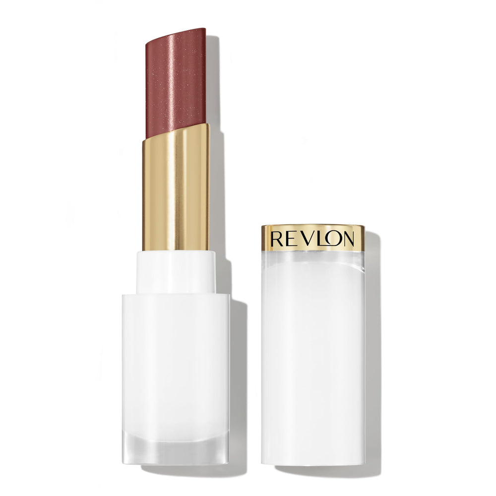 REVLON twist-up tube showing Toasting Glasses shade and easy application benefit