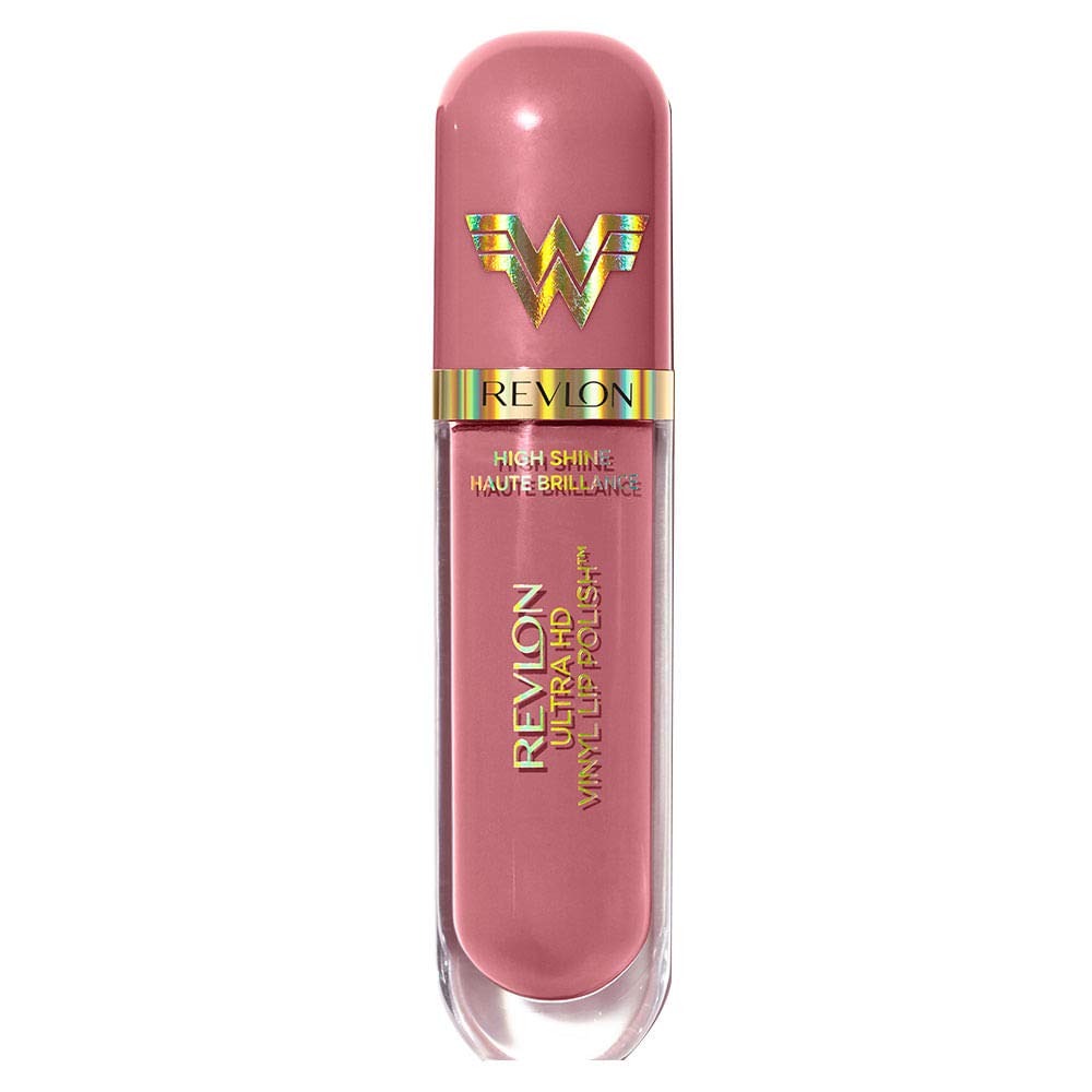 Revlon Ultra HD front view showing mauve nude shade and glossy finish for fuller-looking lips