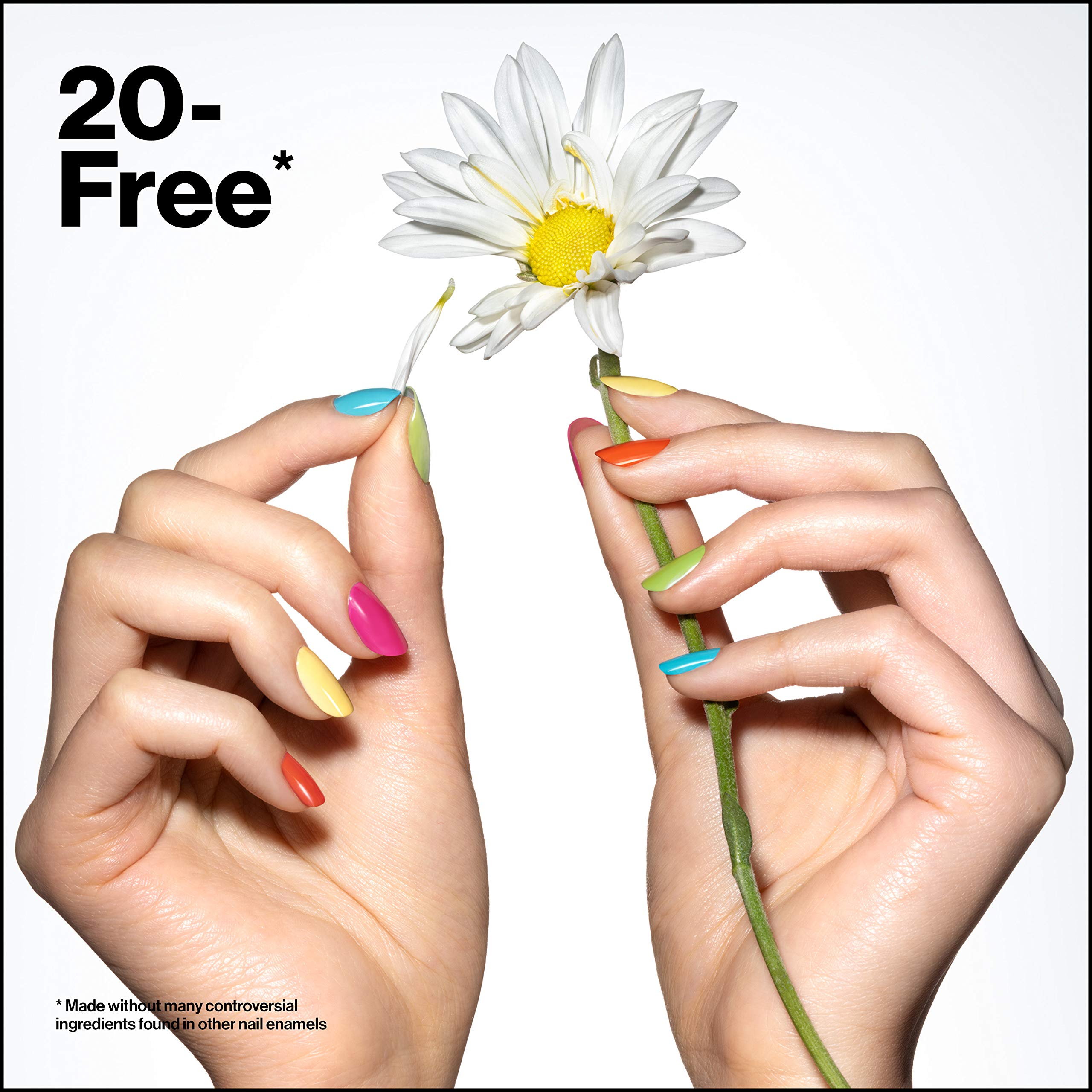 REVLON back label showing ingredient list and 20-free clean beauty benefit