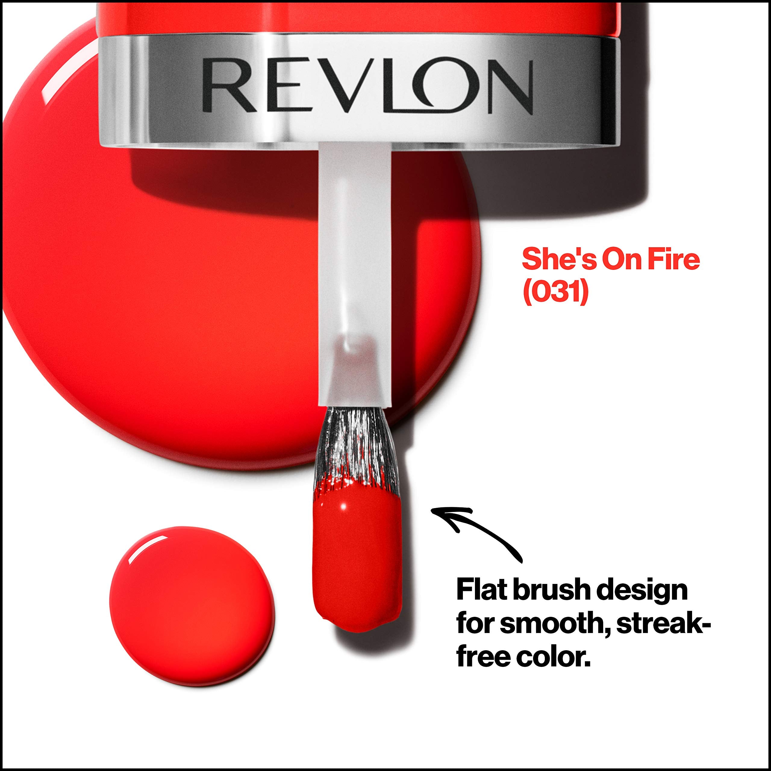 REVLON swatch on skin closeup showing true color payoff and bold coverage