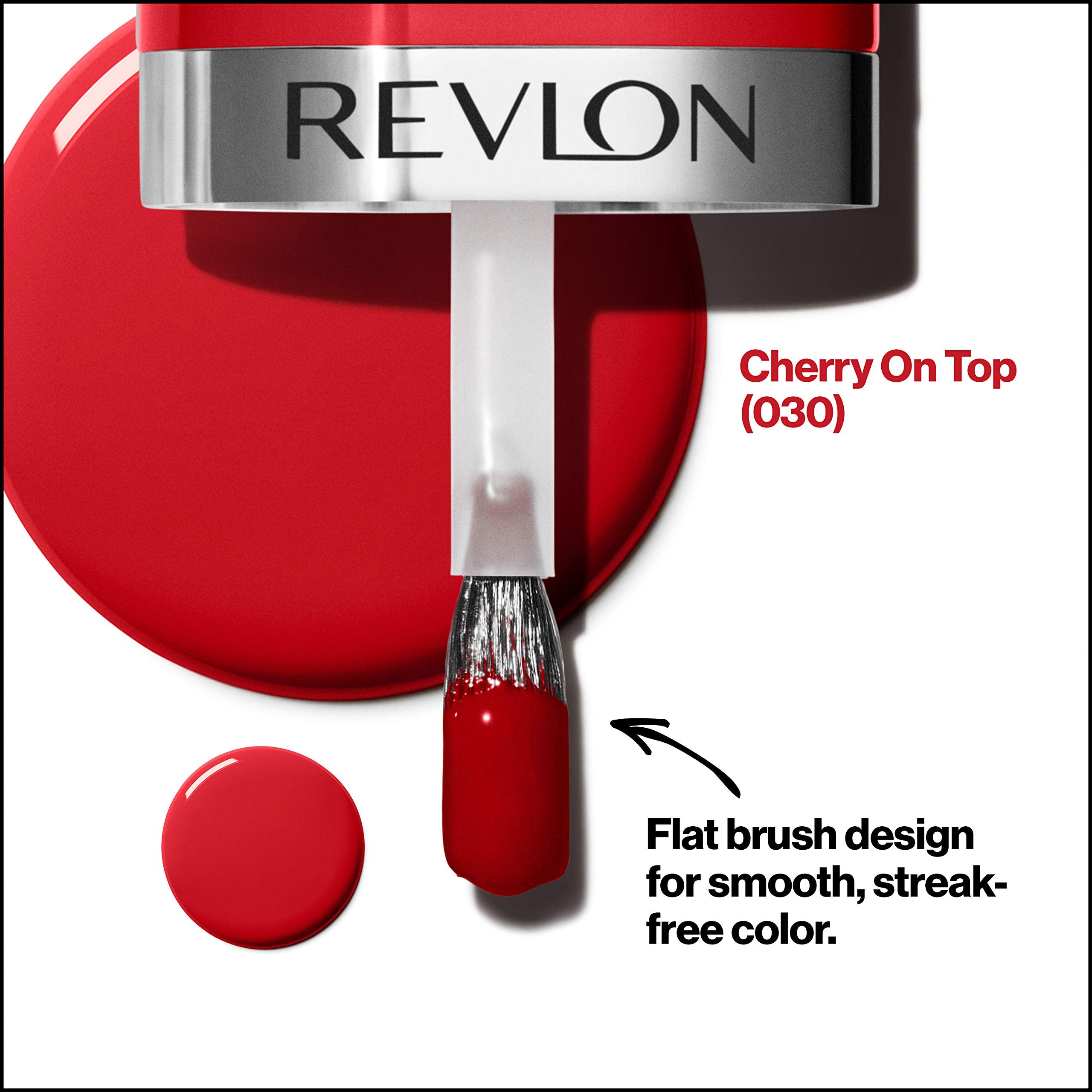 REVLON swatch stroke of Cherry On Top showing one-coat opacity benefit