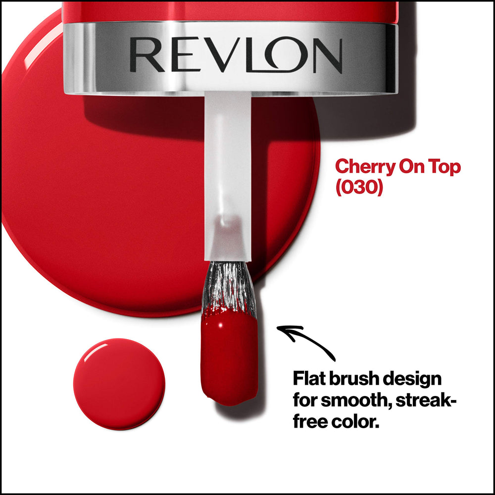 REVLON swatch stroke of Cherry On Top showing one-coat opacity benefit