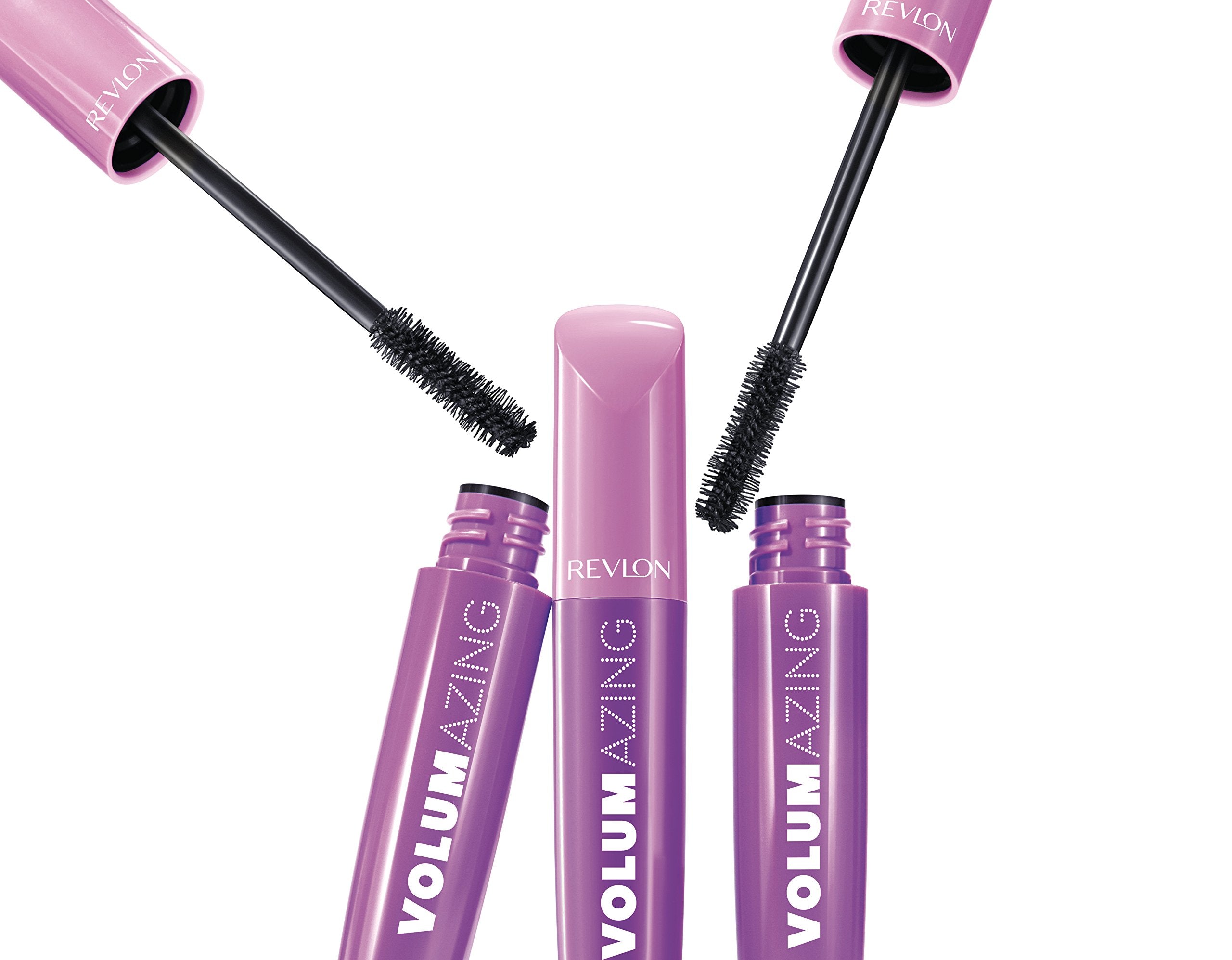 Revlon Volumazing creamy formula swiped on skin to show texture and rich pigment payoff