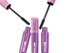 Revlon Volumazing creamy formula swiped on skin to show texture and rich pigment payoff
