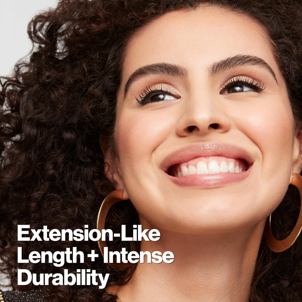 Revlon Xtensionnaire applied on eye demonstrating lifted, defined lashes benefit