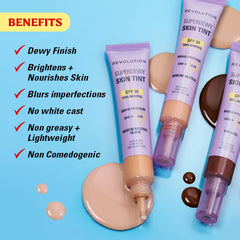 Fingers blending Revolution Beauty London tint for quick application benefit