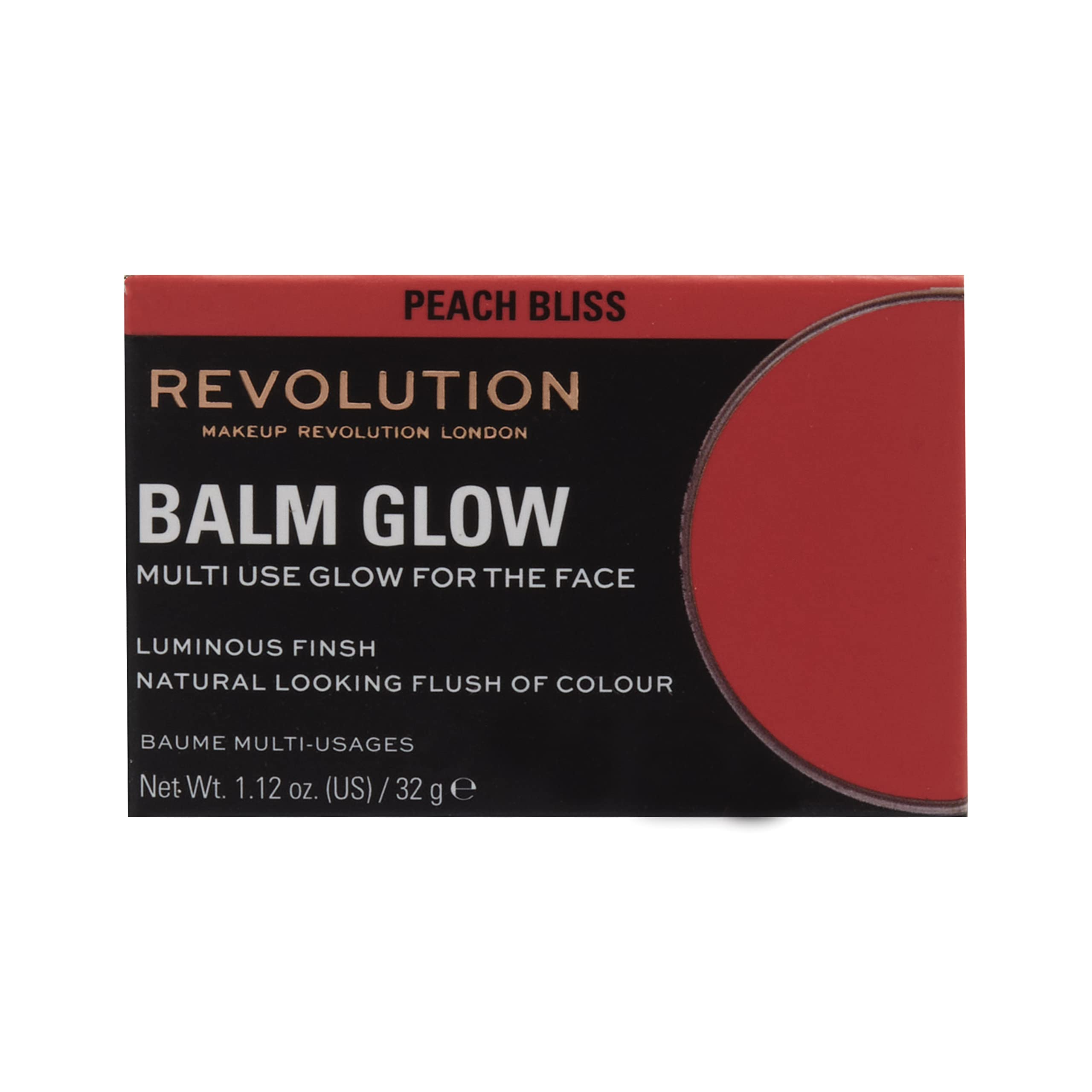 Revolution Balm Glow beside coin for size comparison, portable and travel-friendly