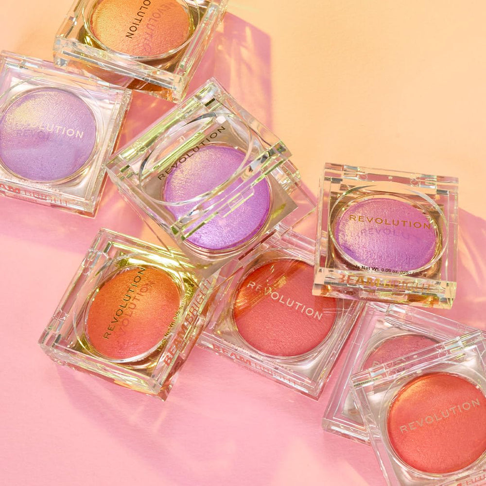 Revolution Beauty London powder and brush showing easy, blendable application