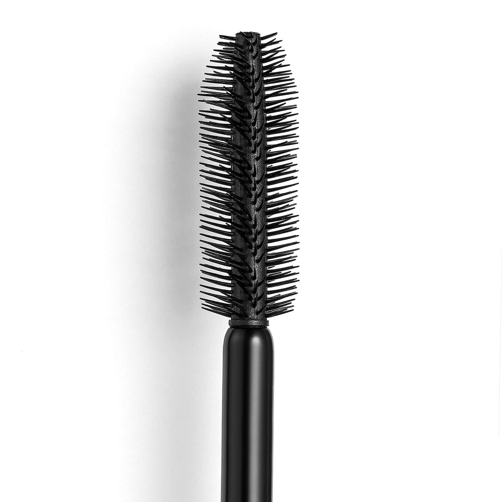 Revolution Beauty London model wearing mascara showing lifted lashes and long-lasting wear benefit