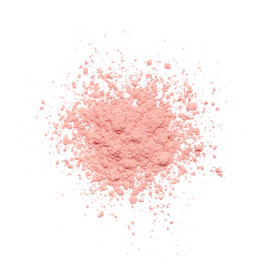 Revolution Beauty London close-up of finely milled Rose powder texture for smooth finish