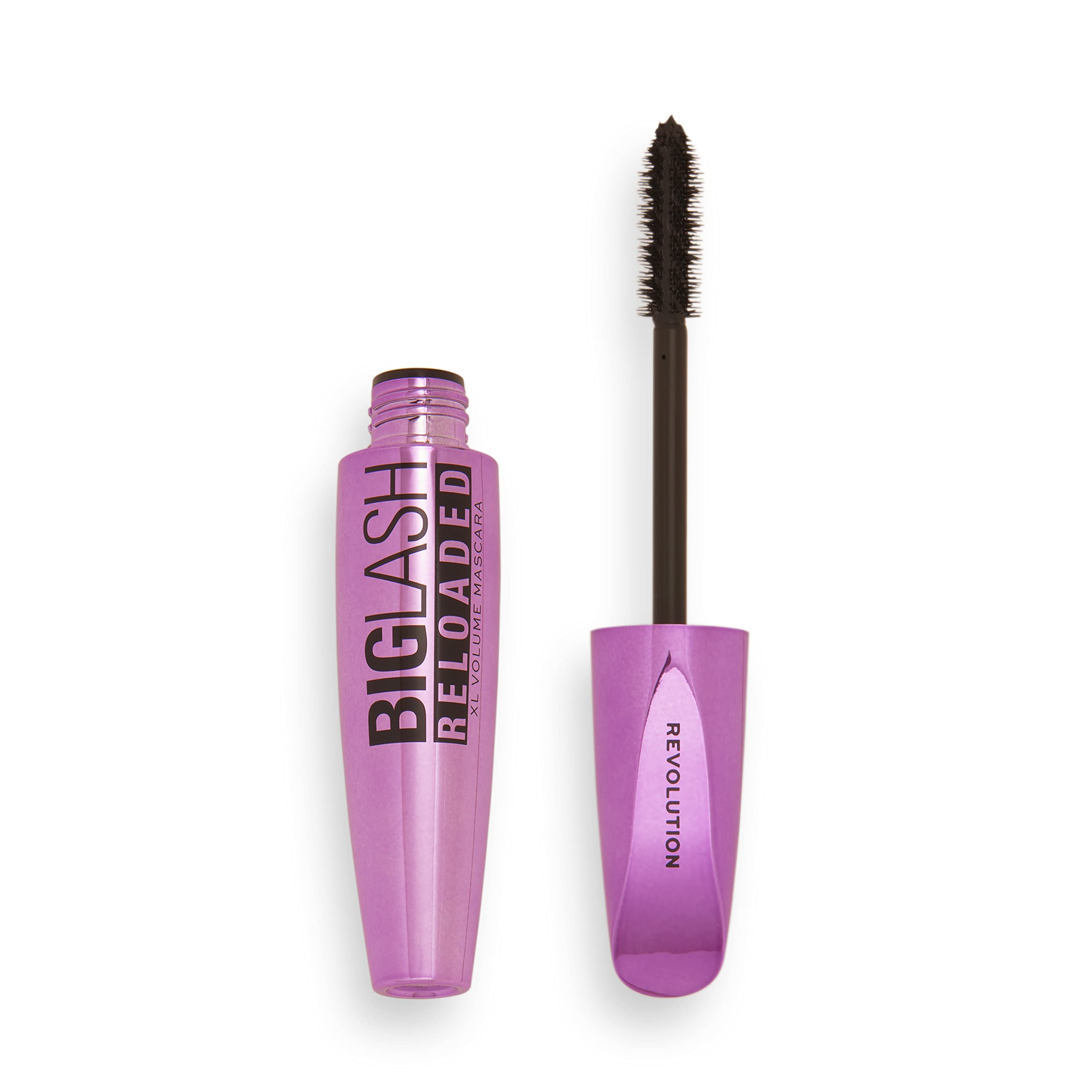 Revolution Beauty London big lash front tube showing sleek packaging and jet-black finish