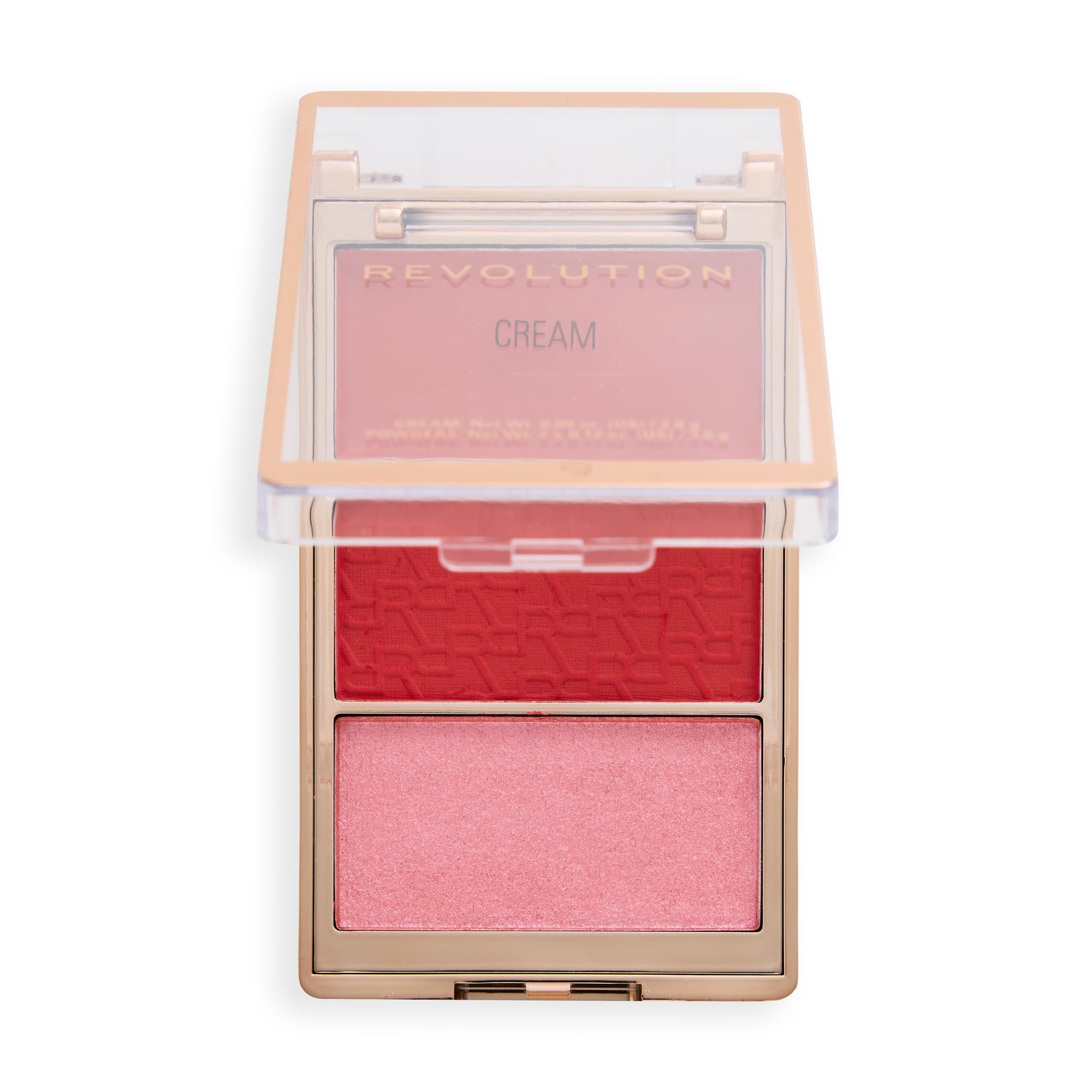 Revolution palette on vanity with brushes illustrating travel-friendly compact and versatile use