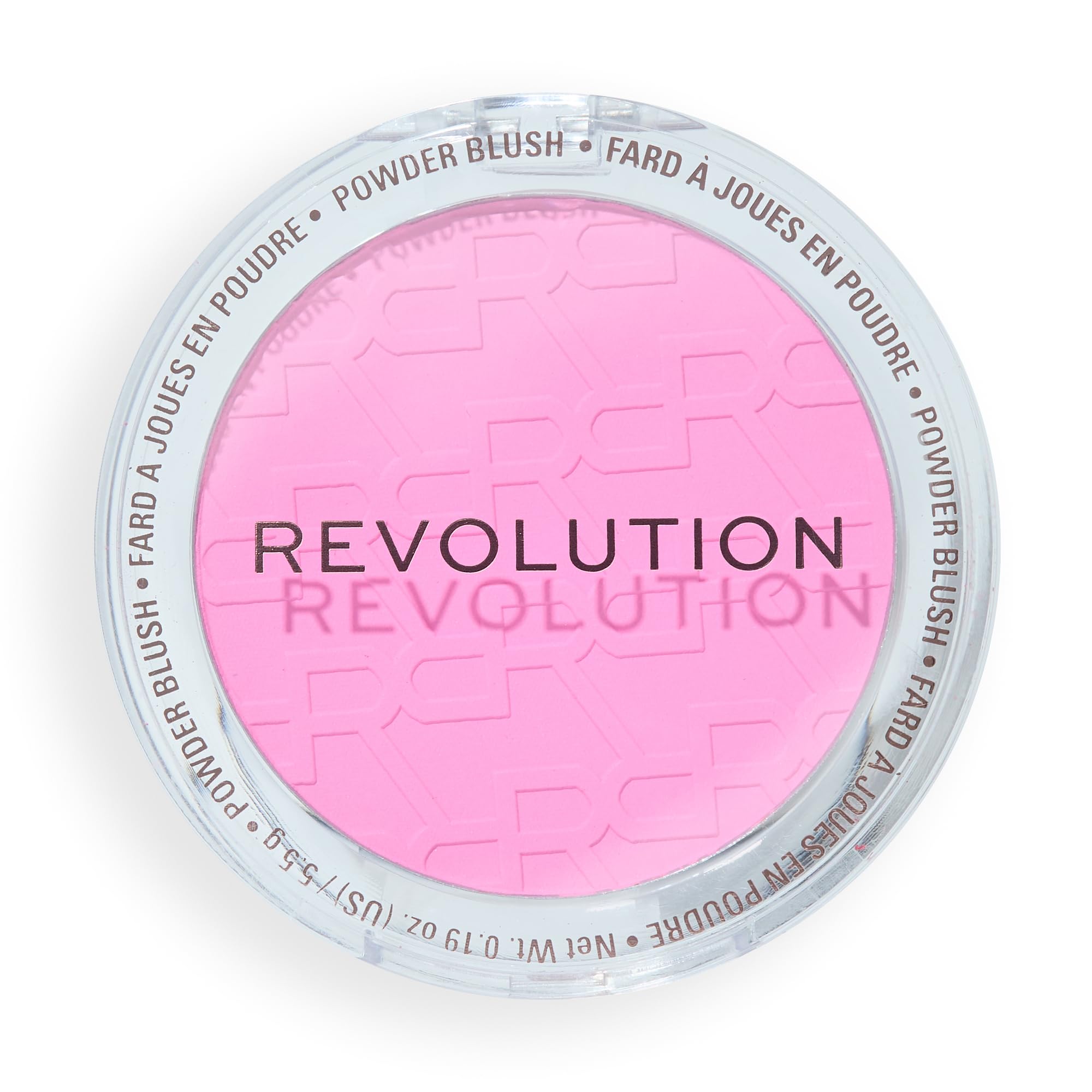 Revolution compact open showing pan size and label for easy travel benefit