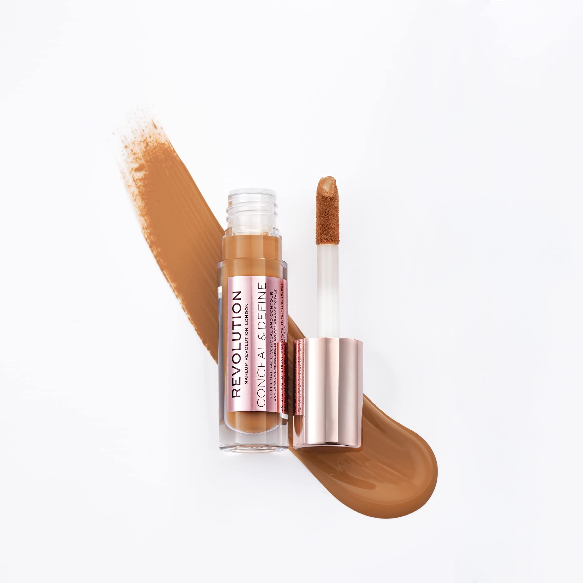 Revolution Beauty London swatches on dark skin showing full coverage and neutral tone