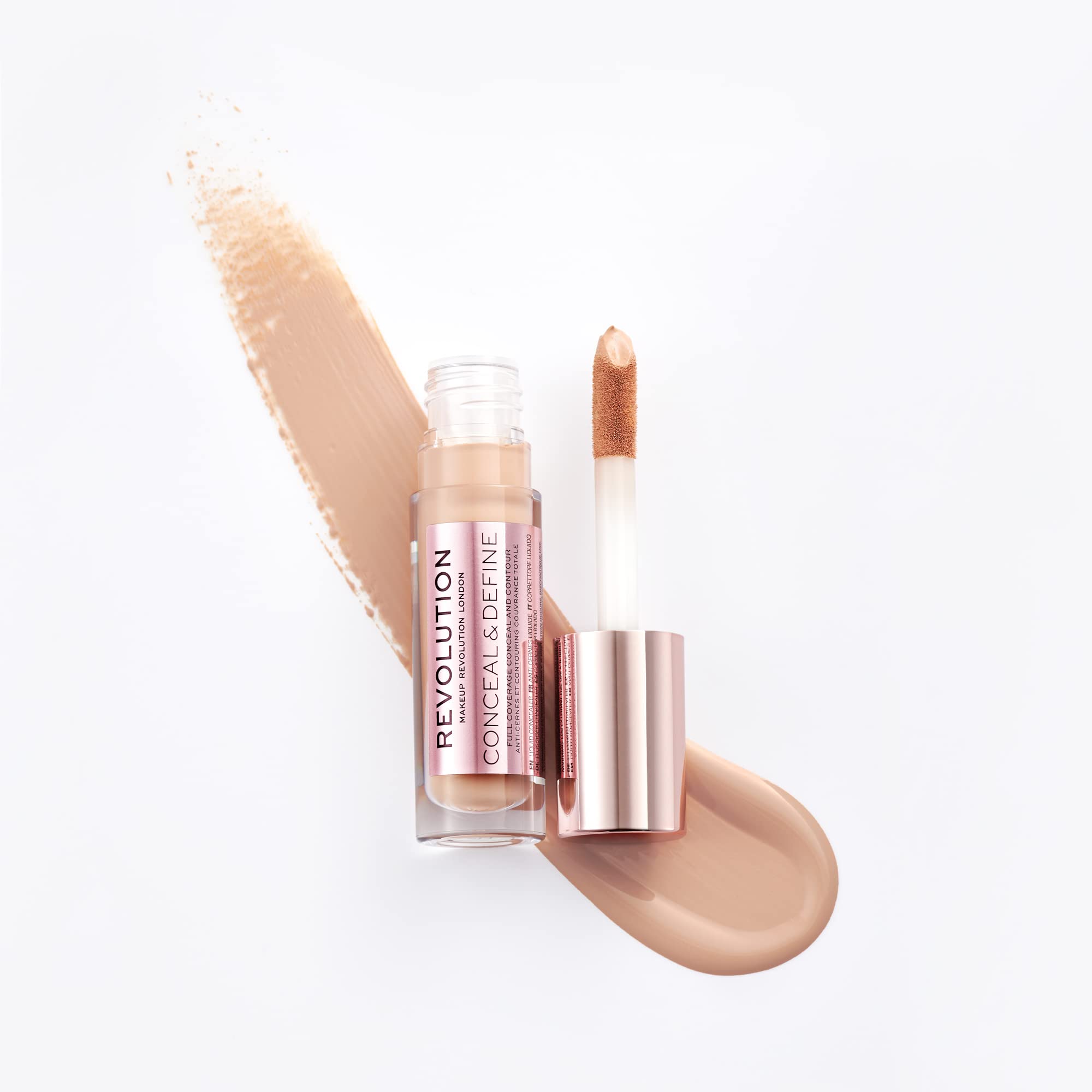Revolution concealer swatches on medium-tan skin to show true shade