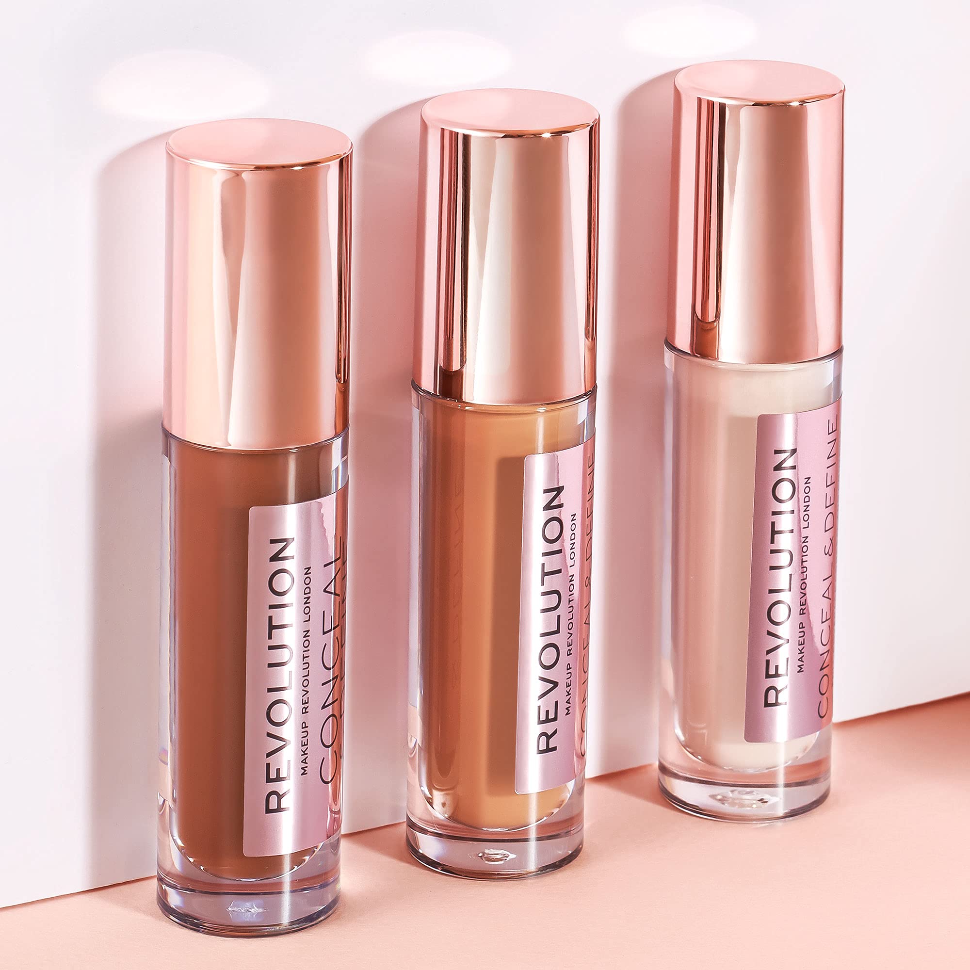 Revolution concealer before and after coverage showing natural concealment