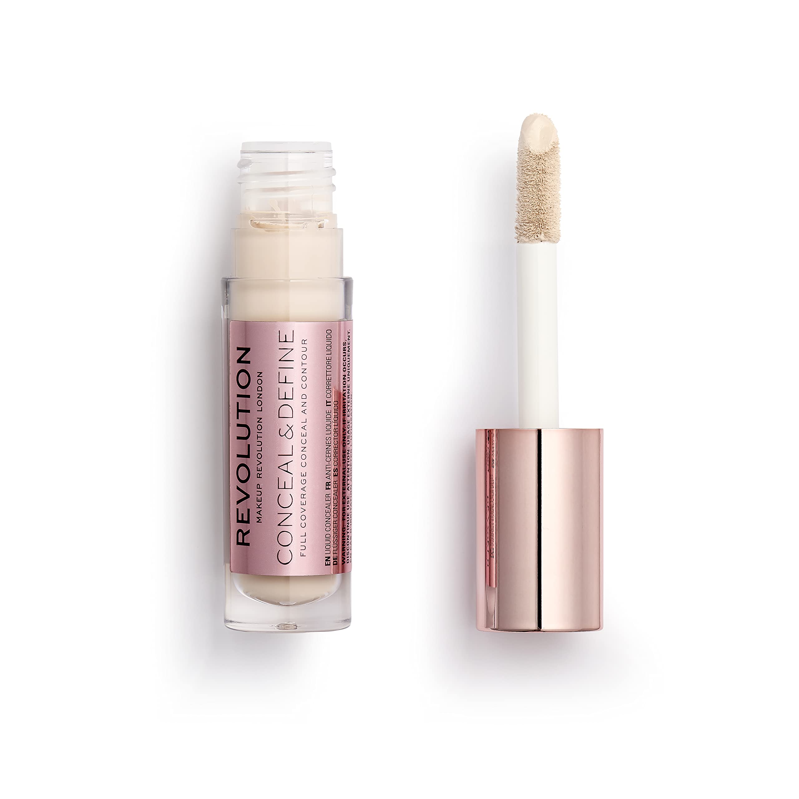 Revolution Conceal & Define doe foot applicator close-up for precise, gentle application