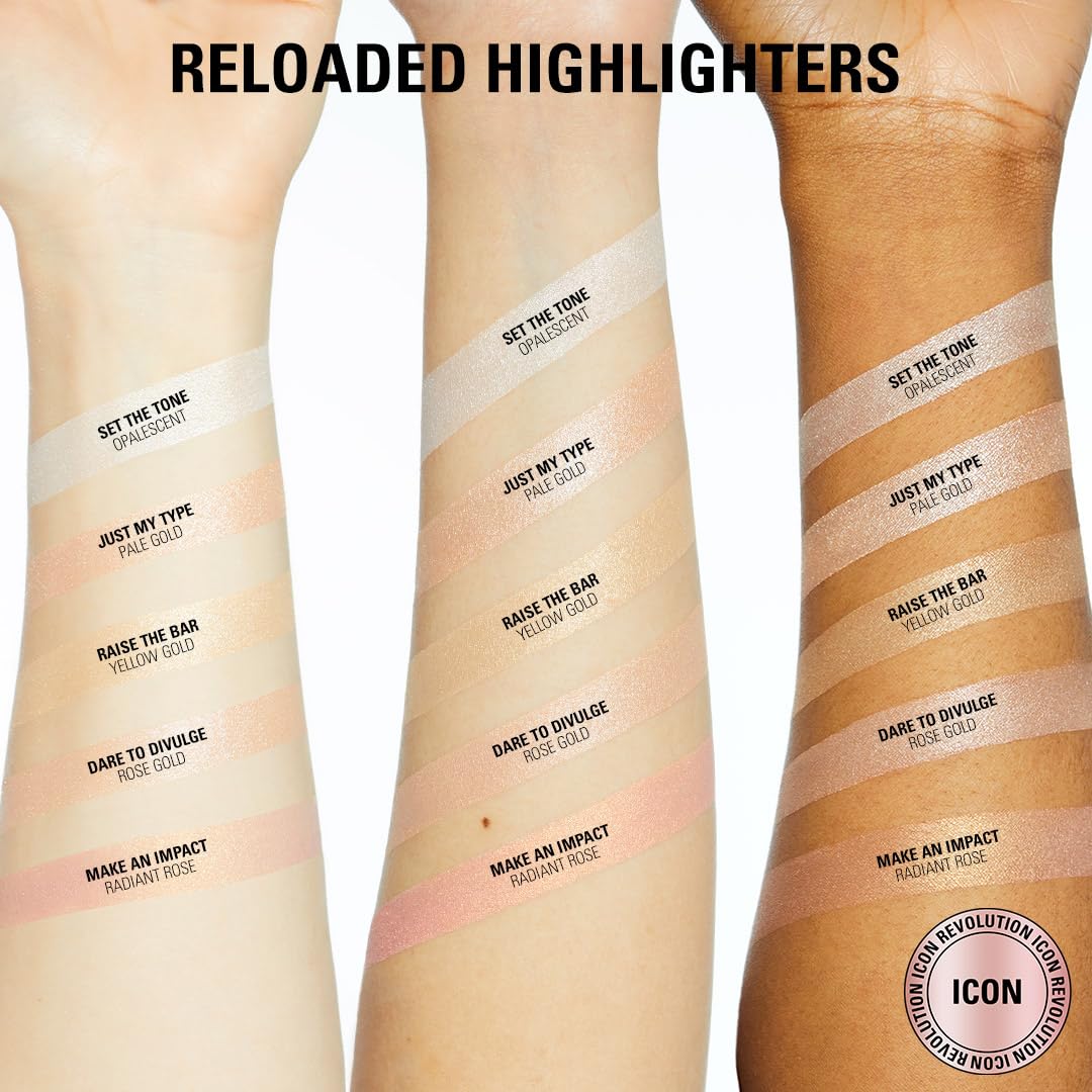 Revolution Beauty London swatch on forearm showing pigmented, blendable glow
