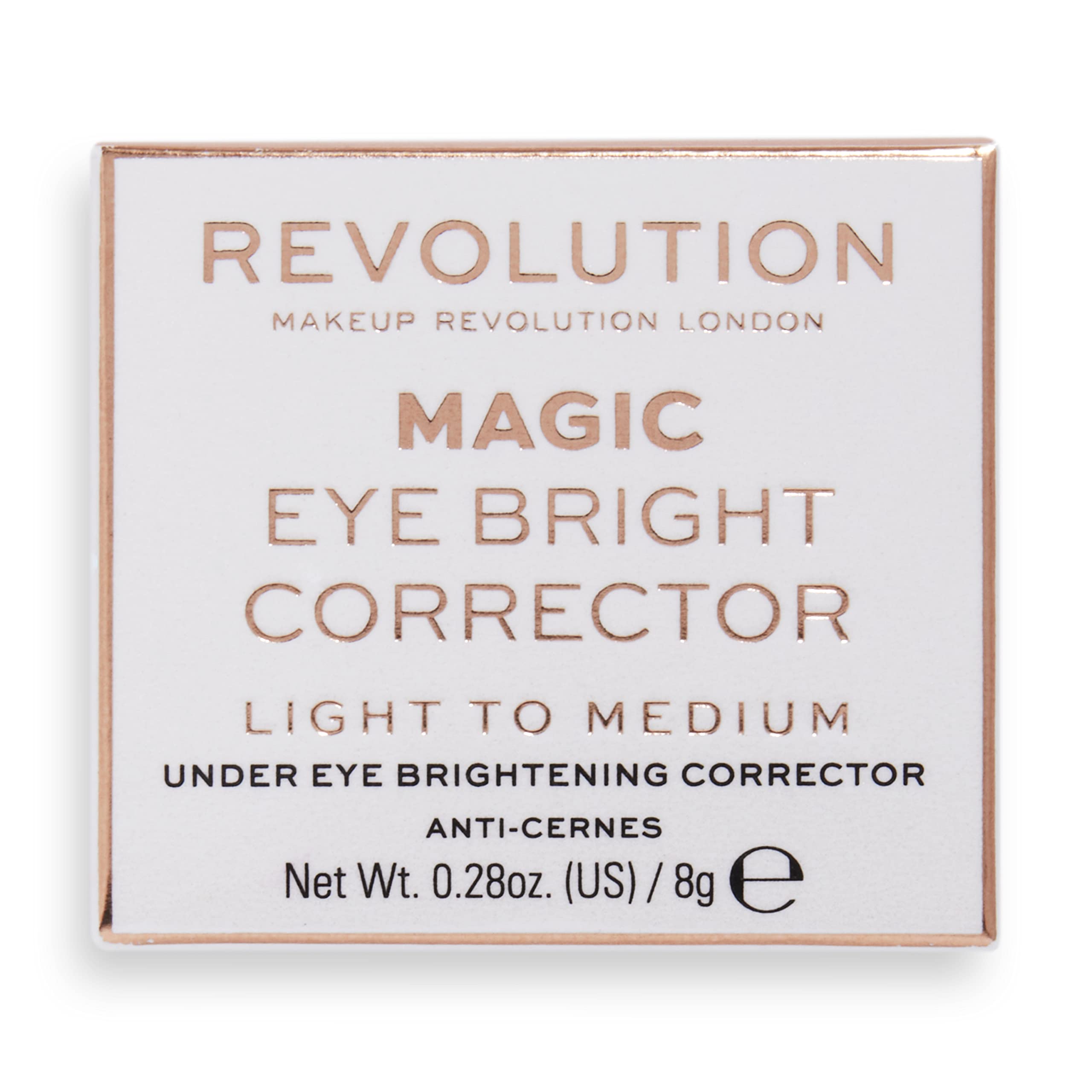 Revolution Beauty London front packaging showing compact corrector and shade name for quick selection