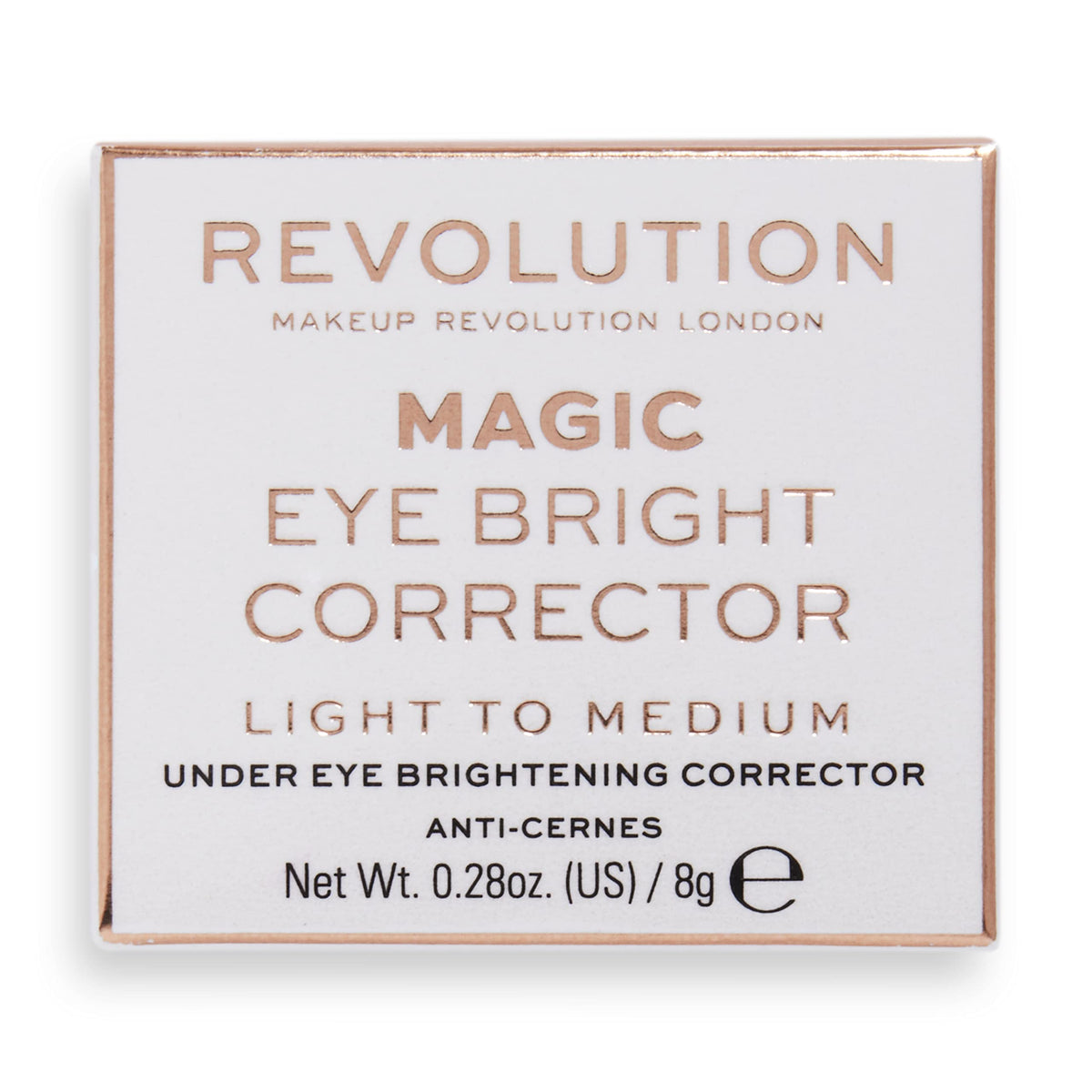 Revolution Beauty London front packaging showing compact corrector and shade name for quick selection