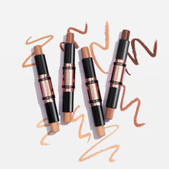 Revolution Beauty London contour stick applied on cheek showing sculpting and natural definition benefit