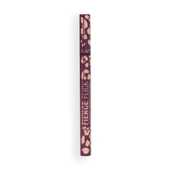 Revolution Fierce Flick swatch on skin displaying Cherry Coded burgundy pigment payoff