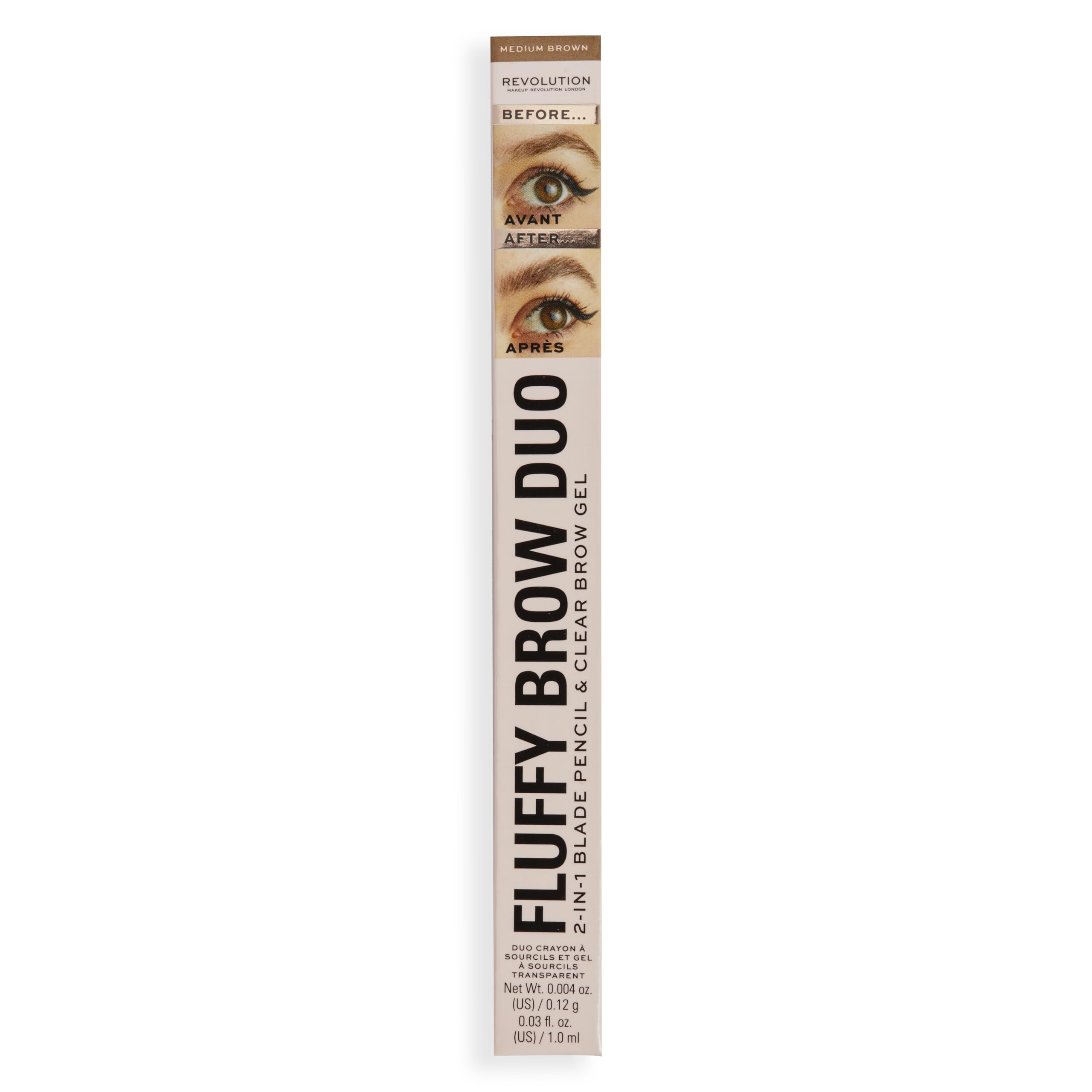 Revolution Fluffy Brow Filter lifestyle application in front of mirror showing quick daily styling benefit