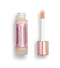 Revolution Beauty London front packaging showing shade F3 and benefits